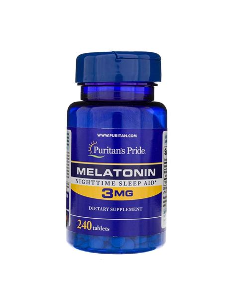 Puritan S Pride Melatonina 3 Mg 240 Tabletek Medpak