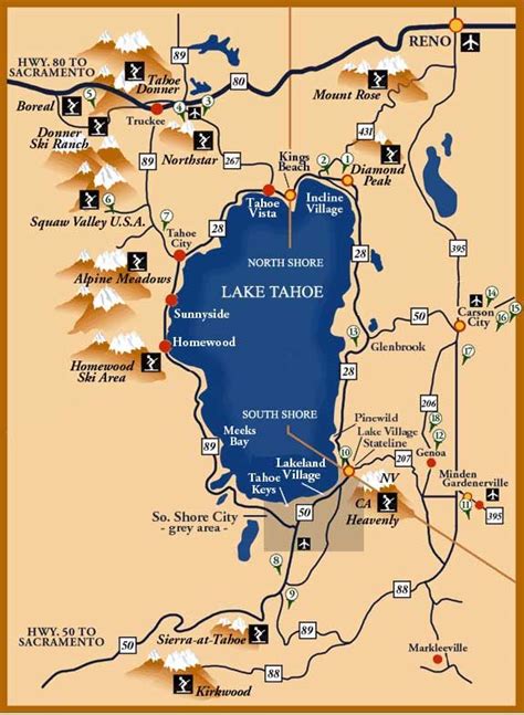 Map Of Lake Tahoe Area Gadgets 2018