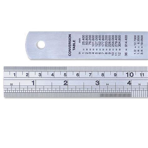 Linex Ruler Stainless Steel Imperial And Metric 4055428 Rulers