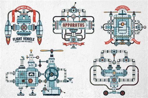 Fantastic Machines Construction Kit By Agor2012 Thehungryjpeg