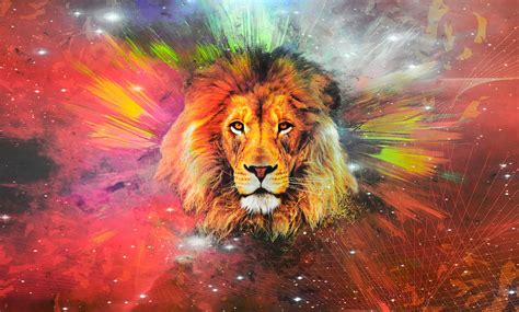 Lion In Galaxy Wallpaper 4k Hd Id5070