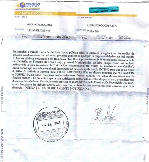 Formulario Carta Documento Correo Argentino Para Llenar Actualizado