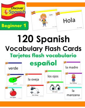 120 Spanish Vocabulary Flash Cards Beginner 1 Set By Discover Languages