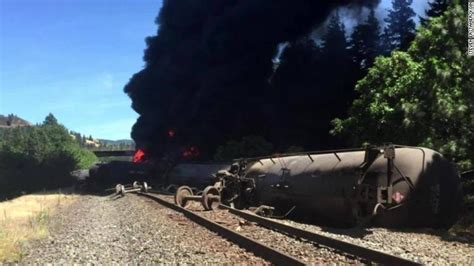 Train Derailment Causes Massive Fire In Northern Oregon Cnn