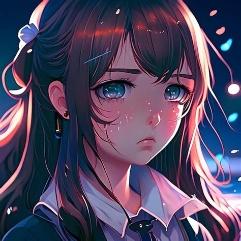 Premium Ai Image Anime Girl Sad Avatar