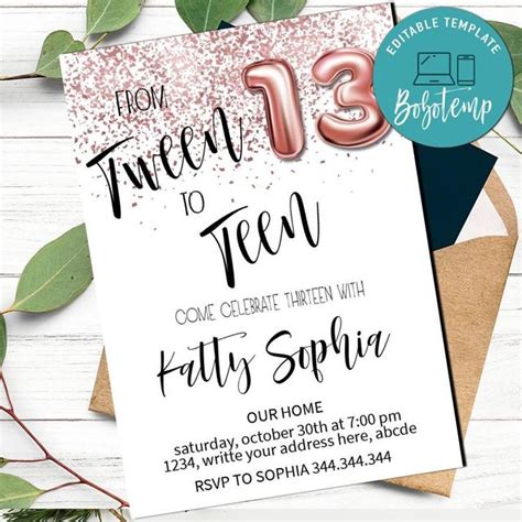 Editable Girl Parties Invitation Template Instantly Personalize