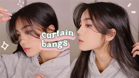 How To Style Curtain Bangs Layers Hair Tutorial Youtube