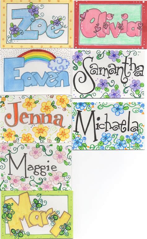 Name Tags I Drew For Kids I Work With 4 Name Design Art Name Art