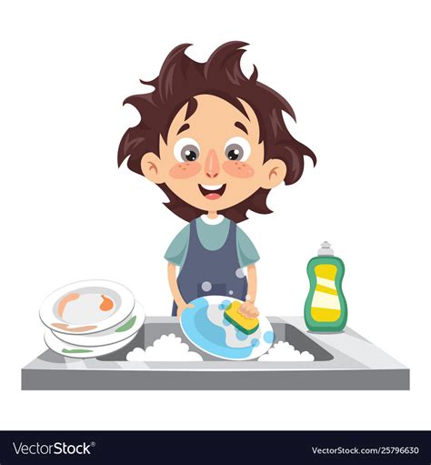 Men washing dishes cartoon free clipart man washing dishes jpeg 1080x1024 men washing dishes cartoon. Kid washing dishes Royalty Free Vector Image - VectorStock