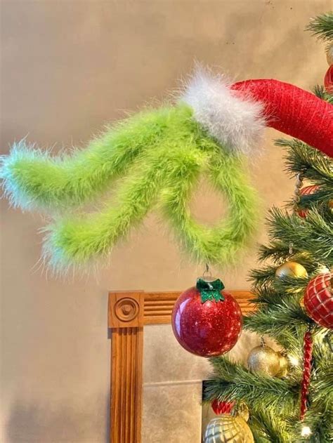 The Grinch Arm Ornament Head Tree Topper Christmas Etsy Diy Tree