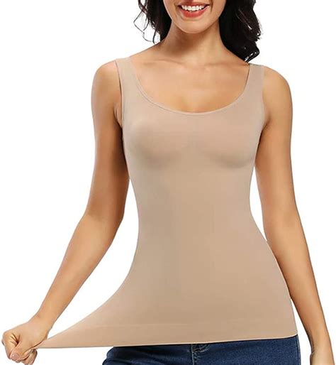 Woweny Womens Cami Shaper With Built In Bra Tummy Control Camisole Tank Top Underskirts