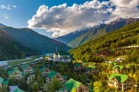 Ski Resort At Caucasus Mountains Krasnaya Polyana Sochi Russia