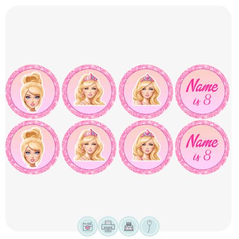 Barbie Inspired Cupcake Toppers Edible Cake Toppers