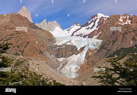 Glaciers And Peaks In A Remote Mountain Valley On The Patagonian Andes