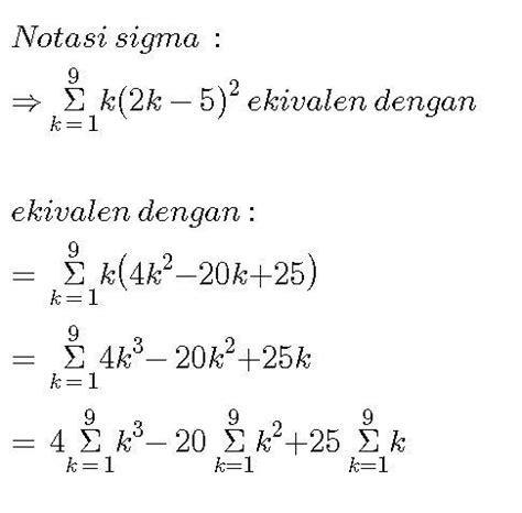 Contoh Soal Notasi Sigma Dan Induksi Matematika Kelas Koleksi
