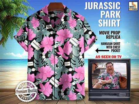 Dennis Nedry Hawaiian Shirt Jurassic Park Hawaiian Shirt Etsy