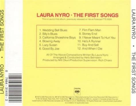 Laura Nyro The First Songs 1990