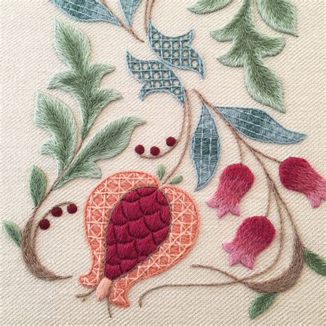 Crewel Embroidery Kit Pomegranates And Rowan Melbury Hill