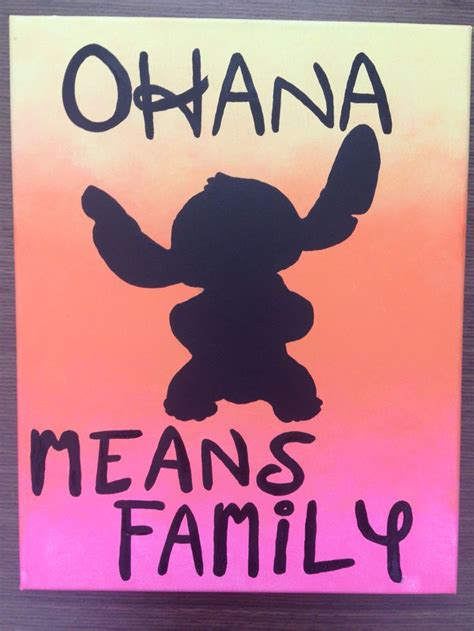 But true fans are also measured by the strength of their minds, and more specifically, their quoting skills. Ohana means family! #sorority #family #quote #love #ombre #canvas #liloandstitch #stitch #ohana ...