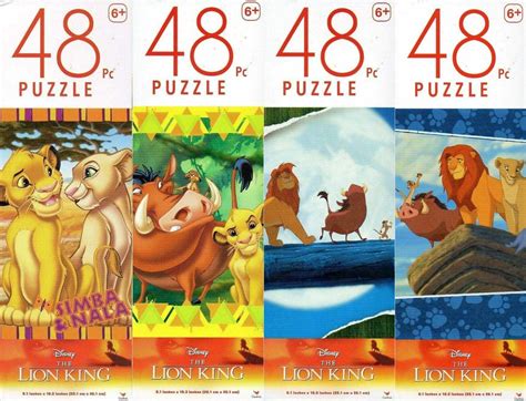 The Lion King 48 Pieces Jigsaw Puzzle Set Of 4