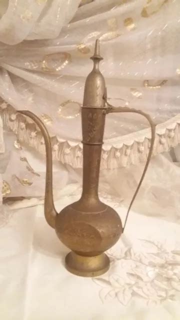 VINTAGE HUGE BRASS Islamic Arabic Dallah Turkish Coffee Tea Pot 60 00