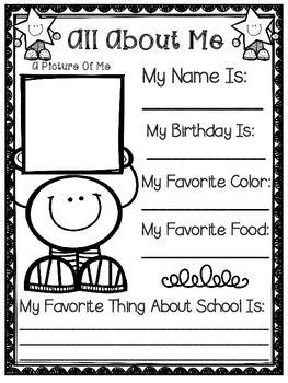 We provide them with printables that encourage expression of self. All About Me | Activities, School and Kindergarten