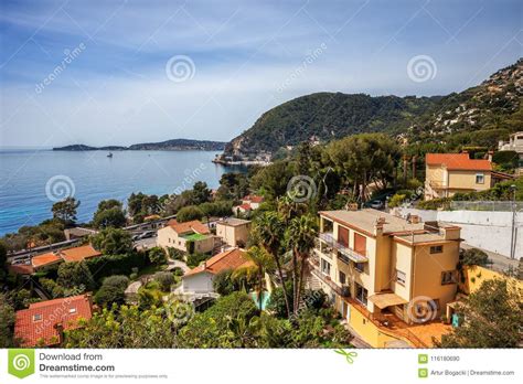 Eze Sur Mer Sea Coast Village In France Stock Photo