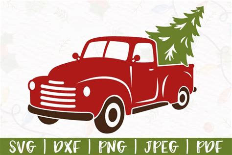 Christmas truck svg, Christmas svg, Red Truck svg, dxf, png (909723