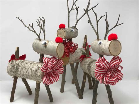 Handmade Birch Wood Reindeer • Ppc Handmade