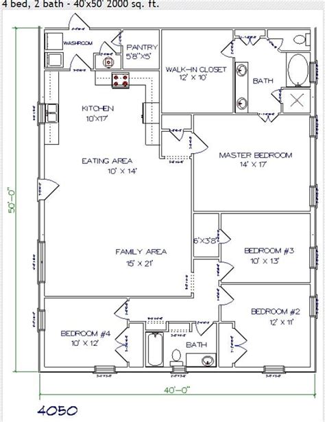 2000 Sq Ft Plan Metal Building House Plans Barndominium Floor Plans
