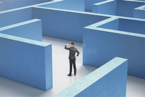 Businessman Standing In Middle Of A Maze Stock Photo Image Of Manager