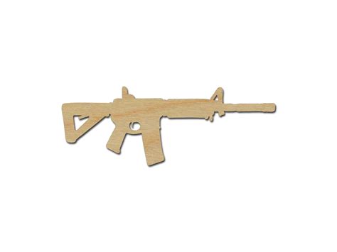 Ar 15 Rifle Gun Shape Unfinished Wood Cutout Diy Crafts Variety Of