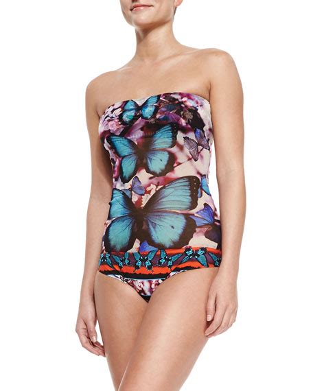 Jean Paul Gaultier Butterfly Print Bandeau Bikini