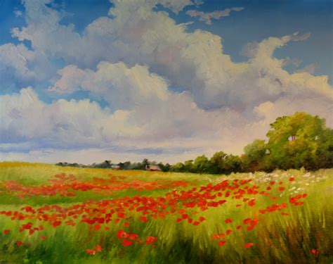 Nels Everyday Painting Poppy Field Summer Sky Sold