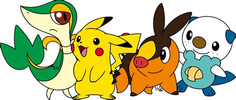 Oshawott Snivy Pikachu And Tepig By Natusoulsilver On Deviantart