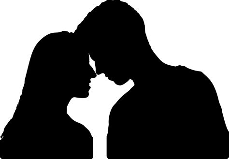 Clipart Couple Touching Foreheads Silhouette