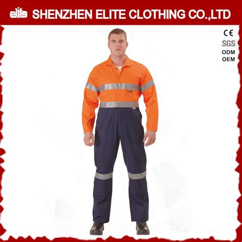 Custom Men Cotton Drill Work Coveralls With Reflective Tape China