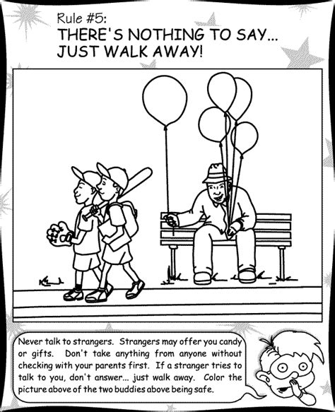 Dont Talk To Strangers Coloring Pages Coloring Pages