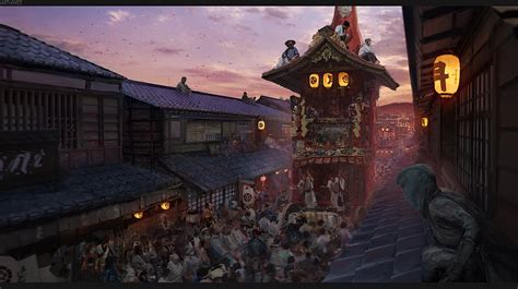 Assassins Creed Japan Concept Art Gion Festival By W E Z On Deviantart