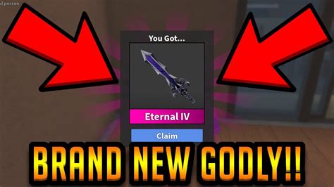 Epic Brand New Eternal Iv Godly Knife Roblox Murder Mystery 2