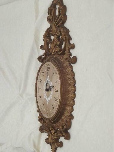 Ornate Antique Gold Rococo Wall Clock Burwood Plastic Frame W New