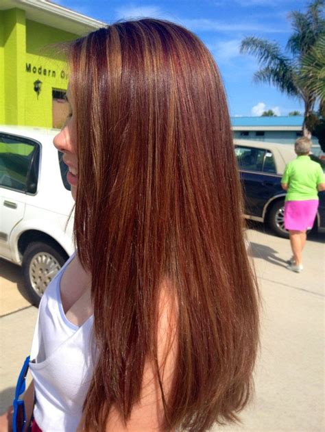 A row of streaked highlights across the part adds flair, which ends. Honey Golden Brown Hair Color #10912 | mission SPOT dorrrrrrr