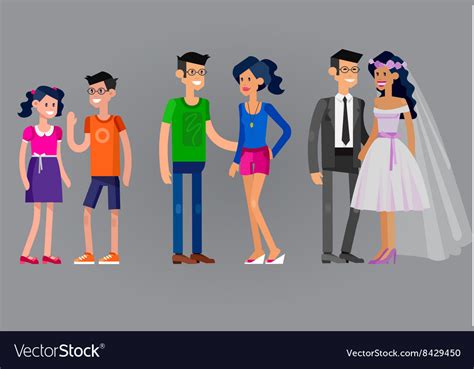 Stages Life Young Couple Royalty Free Vector Image