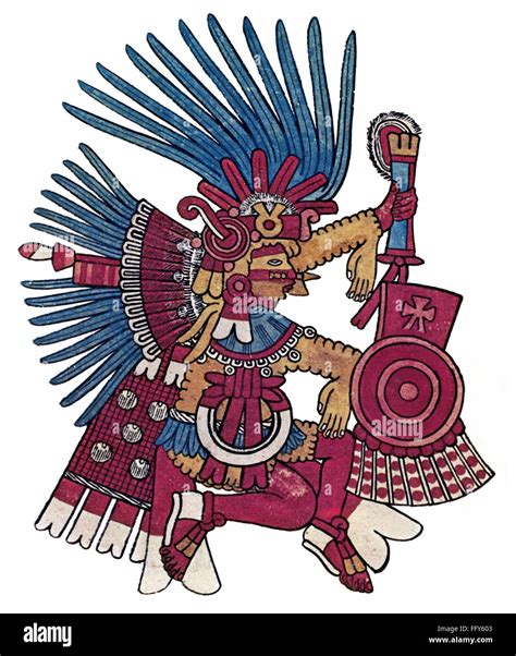 México Huitzilopochtli Nel Dios Azteca De La Guerra Y Patrón De
