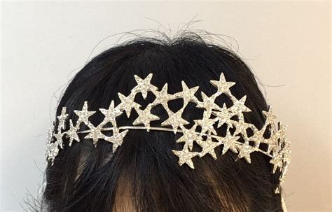 Silver Stars Crown Crystallized Tiara Bridal Headpiece Etsy