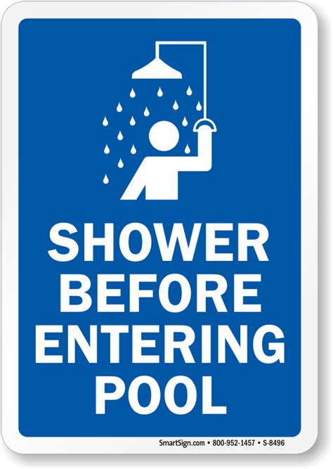 Shower Before Entering Pool Sign Sku S
