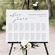 Elegant Wedding Seating Chart Template, Modern Seating Plan Printable ...