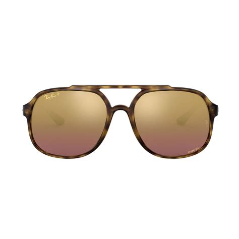 Men S Chromance Polarized Nylon Aviator Sunglasses Matte Tortoise Purple Gold Mirror