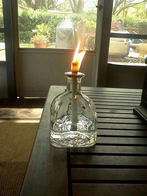 Glass Oil Lamp Patron Bottle Oil Lamp By Bspence3 On Etsy Diy Glass