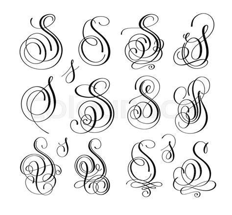 Καλλιγραφία) is a visual art related to writing. Calligraphy lettering script font S ... | Stock Vector ...